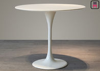 Glass FRP / Marble Restaurant Dining Table Luxury Round Shape Tulip Table Base