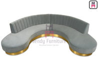 Endless Arch Shape Commercial Booth Seating , Upholstery Fabric Sofa With SS Base