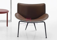 Metal Base Fiberglass Dining Chair Shell Wing Four Metal Legs Contemporary Design