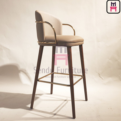 Beli Sendy Leather Commercial Restaurant Bar Stool Sandaran Tangan Pijakan Kaki Stainless Steel online manufacture