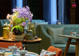 Beli Garden Topic Coffee Shop Set Sofa Restoran, Stand Vintage Restaurant Durable online manufacture