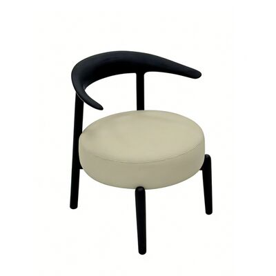 Beli Kursi Makan Ergonomis Kayu Ash Modern, Sandaran Melengkung Tanpa Lengan, Bantalan Tebal Mewah, Kursi Restoran Kayu Solid untuk Penggunaan Rumah & Komersial, Finishing Hitam online manufacture