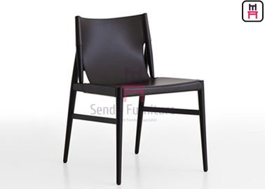 Beli Warna Abu-abu Gelap Kursi Restoran Kayu Sadel Kulit Furniture Komersial Dalam Ruangan online manufacture