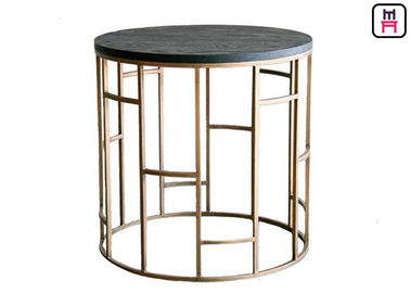 Nodric Design Wood Top Logam Base Coffee Table D45 * H45 Cm / D55 * H60 Cm