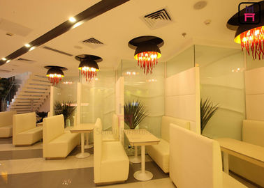 Gaya Modern Restoran Cepat Saji Booth Tempat Duduk Stainless Steel Base / Kulit Biasa