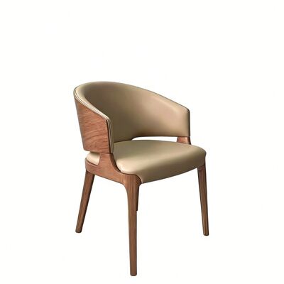 Kursi restoran kayu yang dapat disesuaikan dengan kayu abu putih padat dan kulit palsu premium untuk ruang makan yang elegan