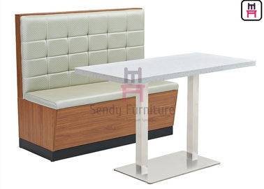 Banquet Berlapis Kulit Berlapis Tinggi Tempat Duduk Kayu Dinding 38 '' Dengan punggung tegak tinggi