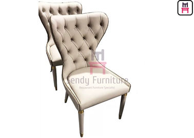 Berumbai Kembali Berlapis Kursi Ruang Makan Buatan Tangan Tombol Dekorasi Hotel Furniture
