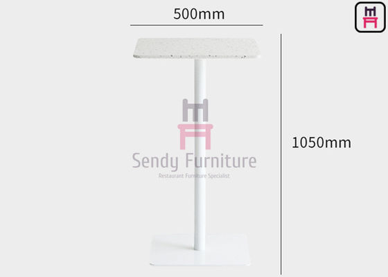 Terrazzo H105cm Square Restaurant Bar Tables OEM ODM Powder Coating Steel Bar