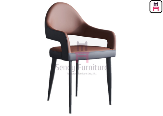 W45cm Kursi Restoran Logam Berlapis Eco Leather Nordic Dilipat