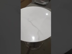 Alas Tulip Emas Disikat dengan Meja Kopi Marmer / Alas Meja Terompet