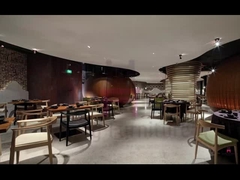 Kursi Restoran Kayu Sandaran Tangan Berukuran Lebih Dengan Bantalan Kulit / Rangka Kayu