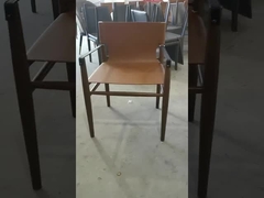 Ash Wood Frame Restoran Ruang Makan Kursi Sandaran Tangan Modern Untuk Lobi Hotel