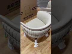 Kursi Restoran Kulit Berumbai Kayu Pelapis Empuk H77cm