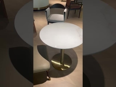 Kontrak persegi Meeting Marmer Meeting Meja makan kayu Bahan dasar besi berwarna ganda