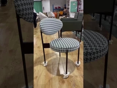 Kursi Meja Makan Merah Hitam Dicat Metal / Kursi Meja Makan tanpa lengan